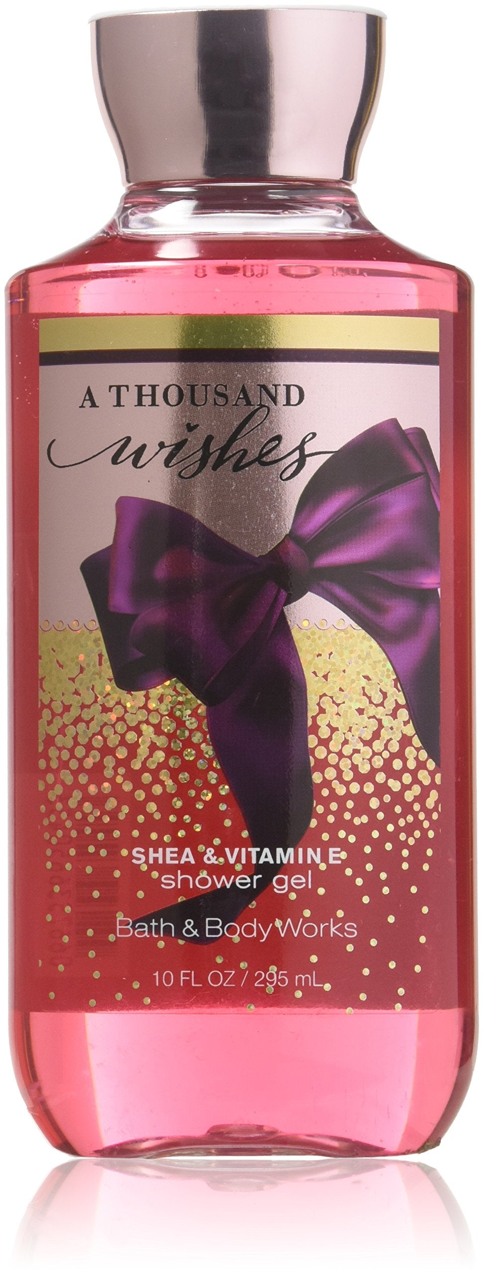 Bath & Body Works A Thousand Wishes bottle shows sparkling fragrance notes for a refreshing shower.