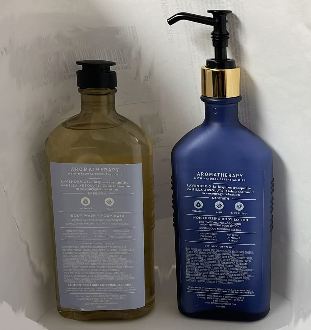 Bath & Body Works Aromatherapy Sleep Lavender Vanilla Body Lotion jar for deep hydration