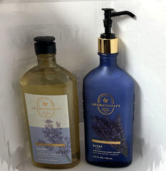 Bath & Body Works Aromatherapy Sleep Lavender Vanilla Body Wash bottle for calming nights