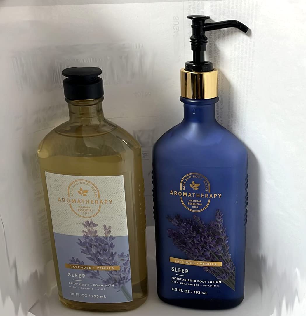 Packaging for Bath & Body Works Sleep set with lavender and vanilla aroma