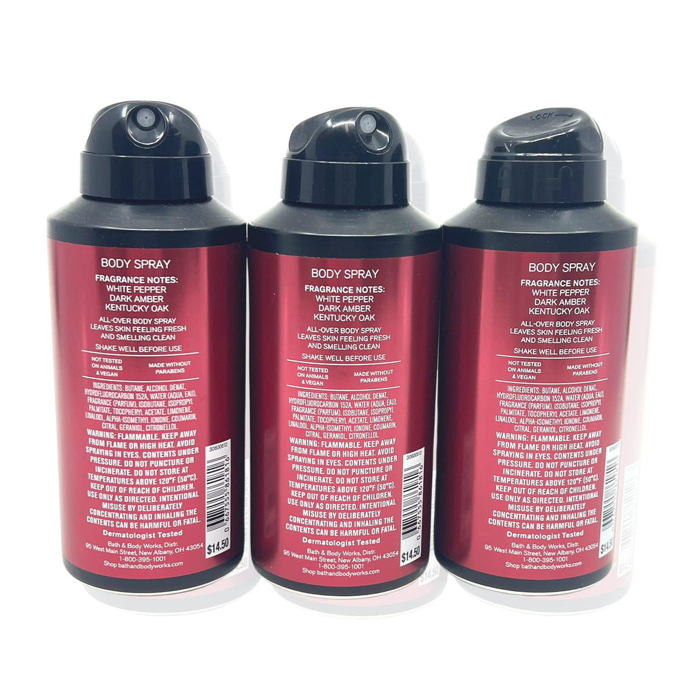 Bath &amp; Body Works Bourbon body spray back view with easy-grip nozzle for quick application.