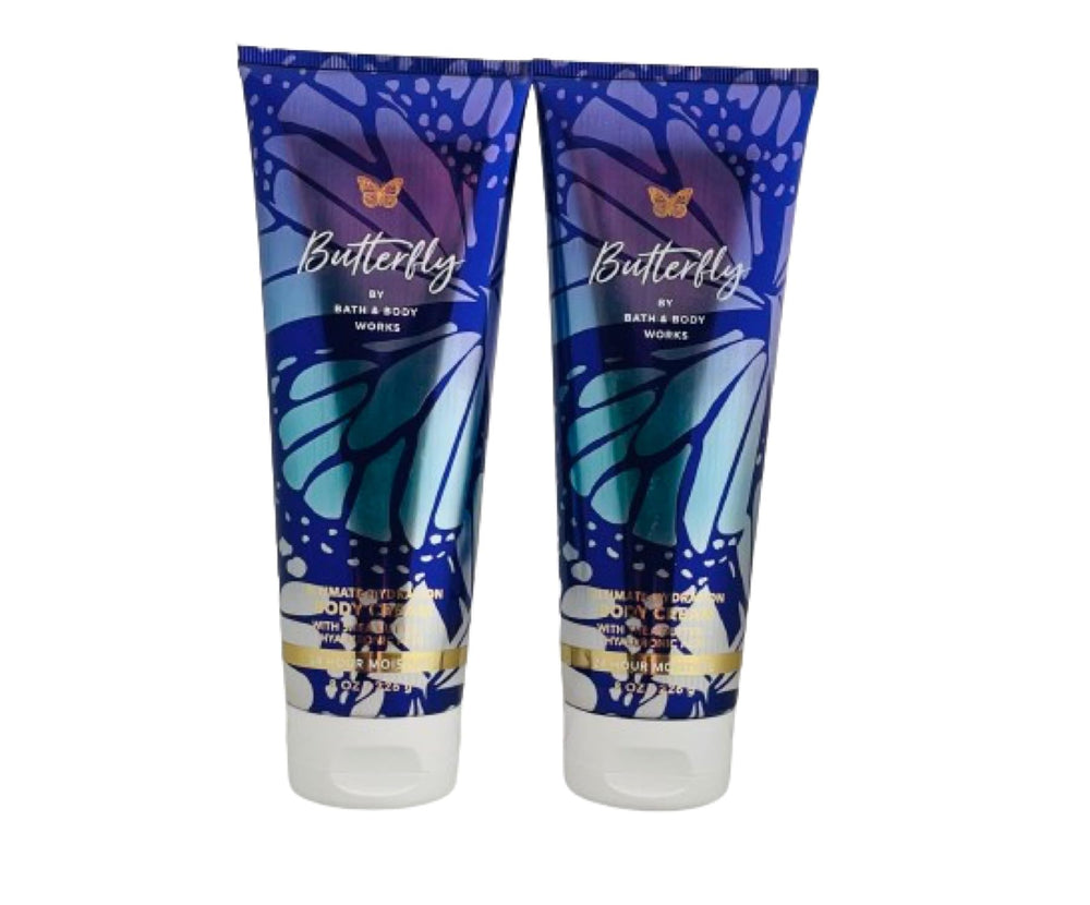 Bath & Body Works Butterfly crema corporal, doble pack de 8 oz, hidratación suave.