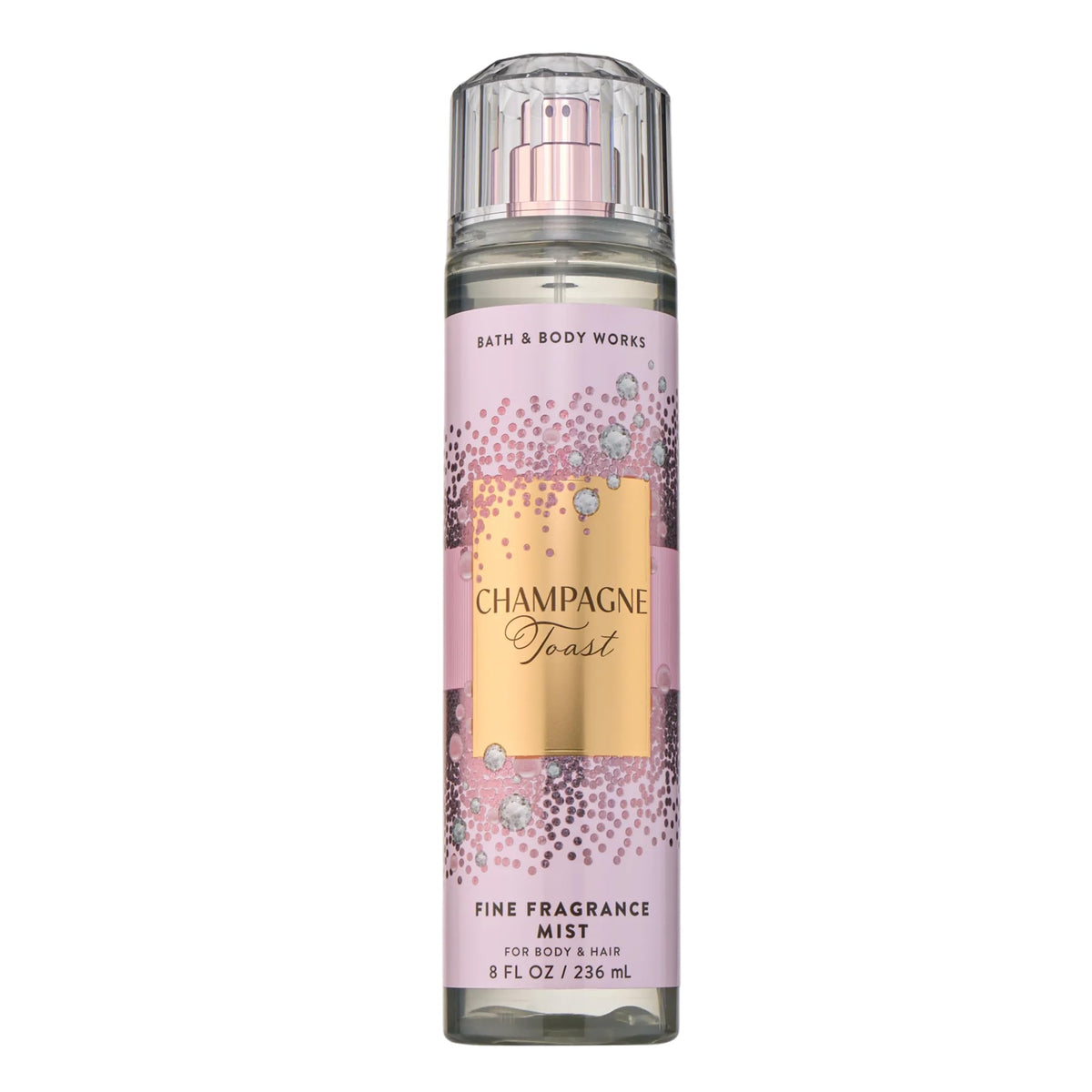 Bath & Body Works Champagne Toast mist bottle front view for daily sparkle
