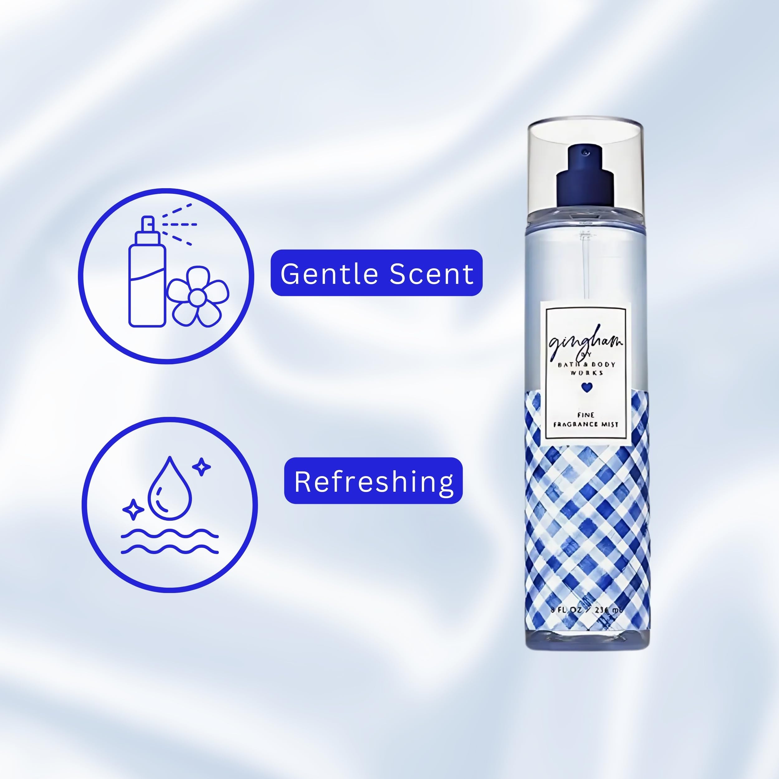 Bath & Body Works Gingham spray in action for quick refreshment