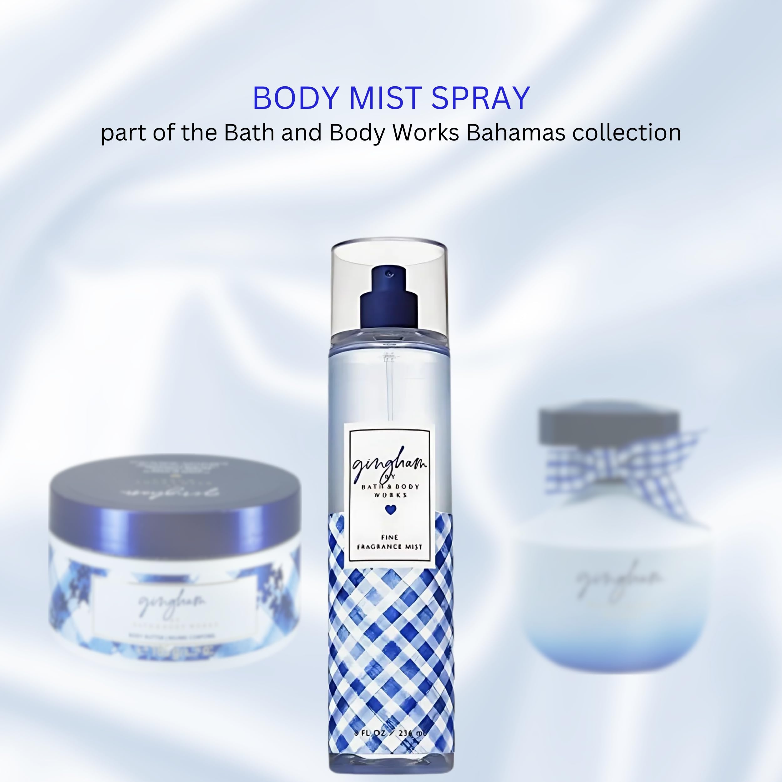 Bath & Body Works Gingham travel spray fits bags for on-the-go use