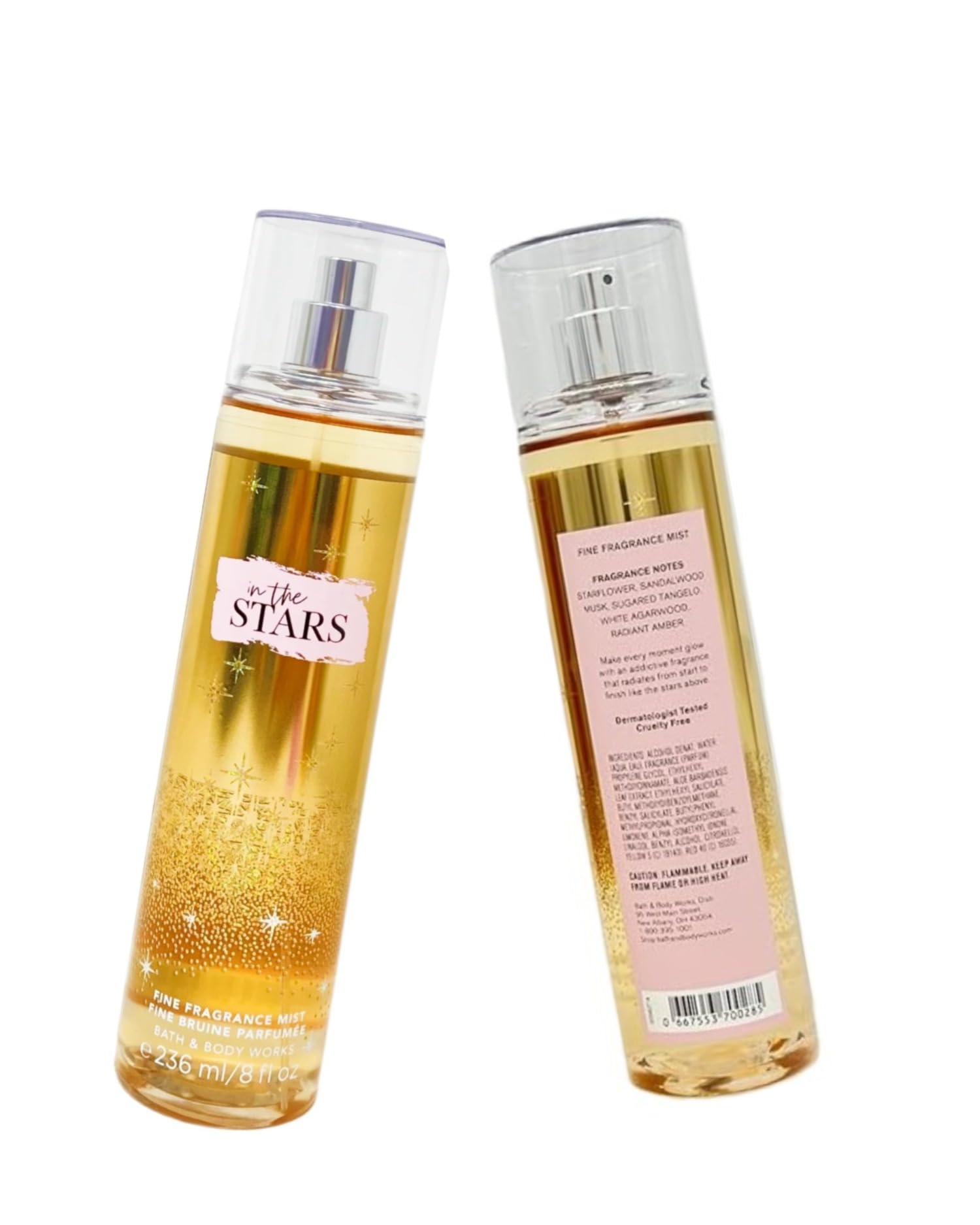 Bath & Body Works In The Stars mist amber-note detail complements daily routine