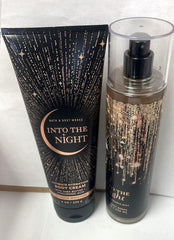 Bath & Body Works Into the Night Ultra Shea Body Cream for post-shower hydration.