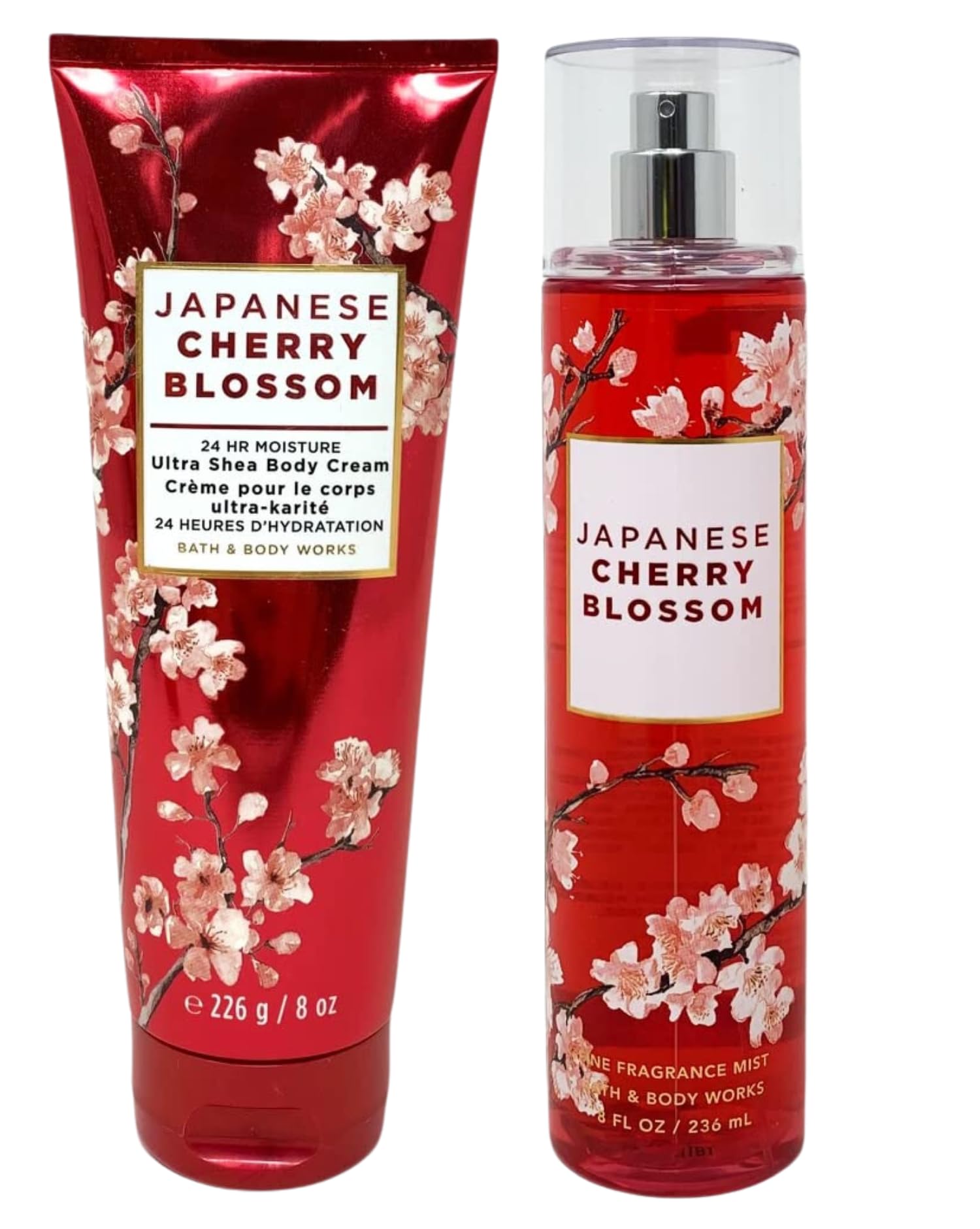 Bath & Body Works Japanese Cherry Blossom Fine Fragrance Mist bottle with lasting floral aroma.