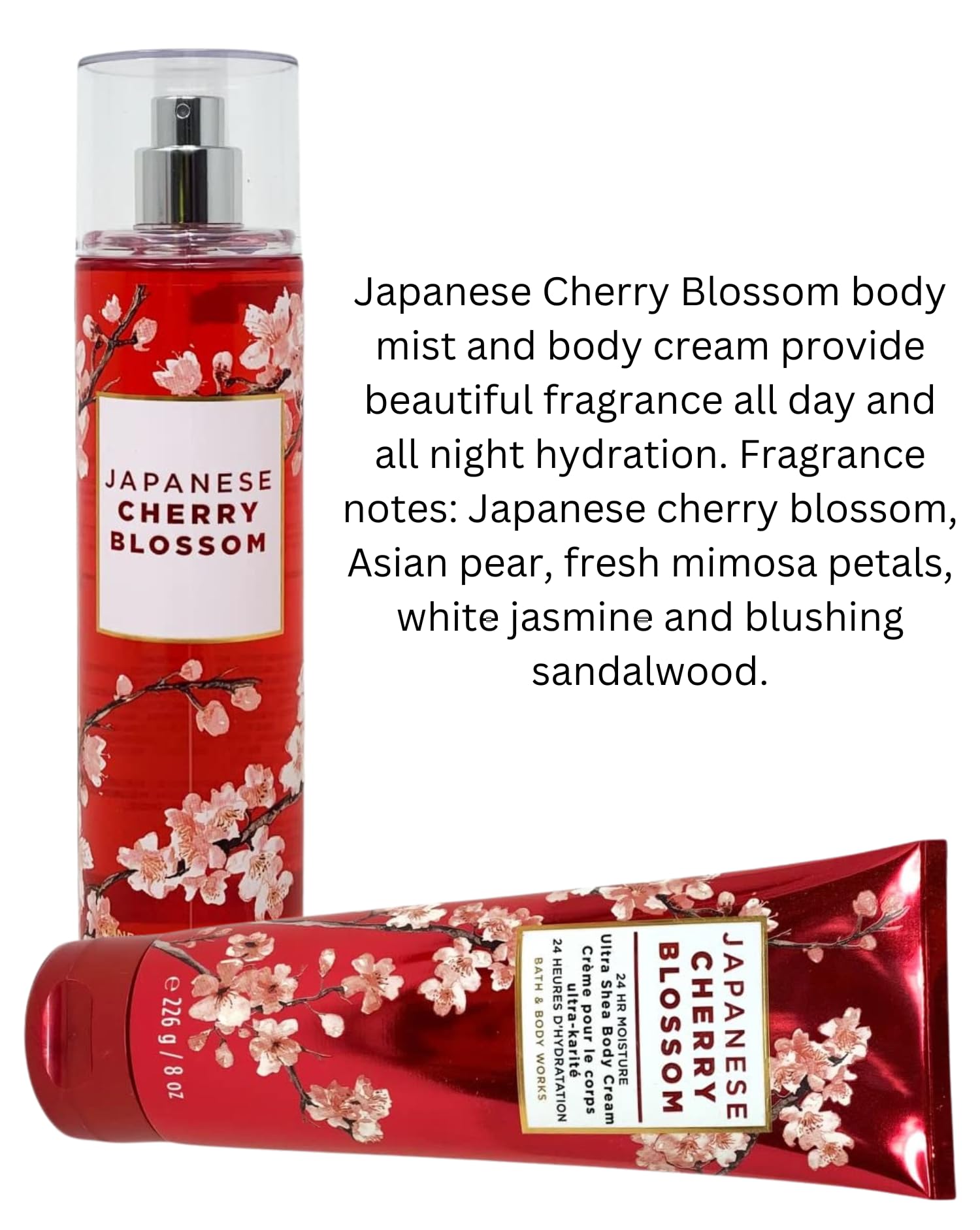 Bath & Body Works Japanese Cherry Blossom 2-piece set box display, gift-ready packaging.
