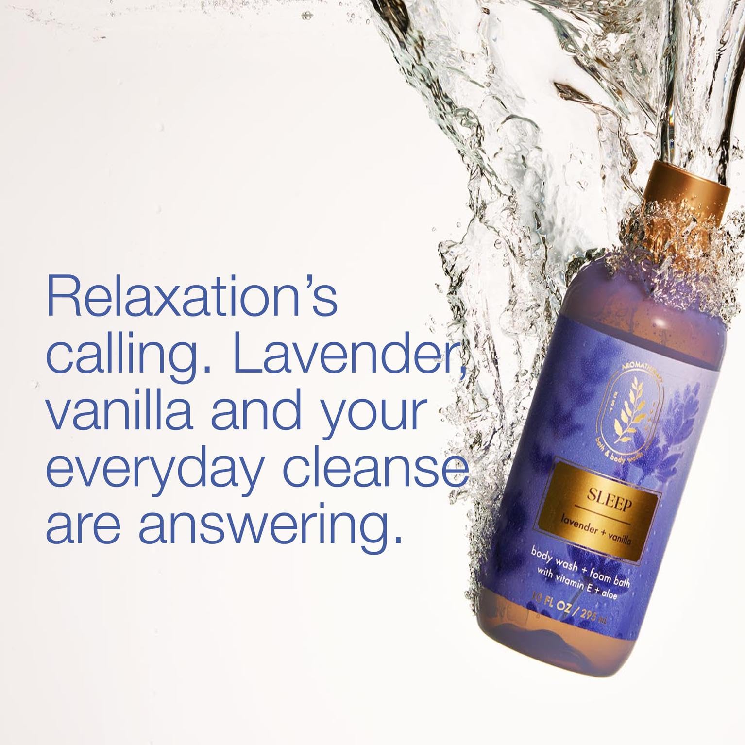 Bath & Body Works Lavender Vanilla aroma-relajante para una calma al instante.