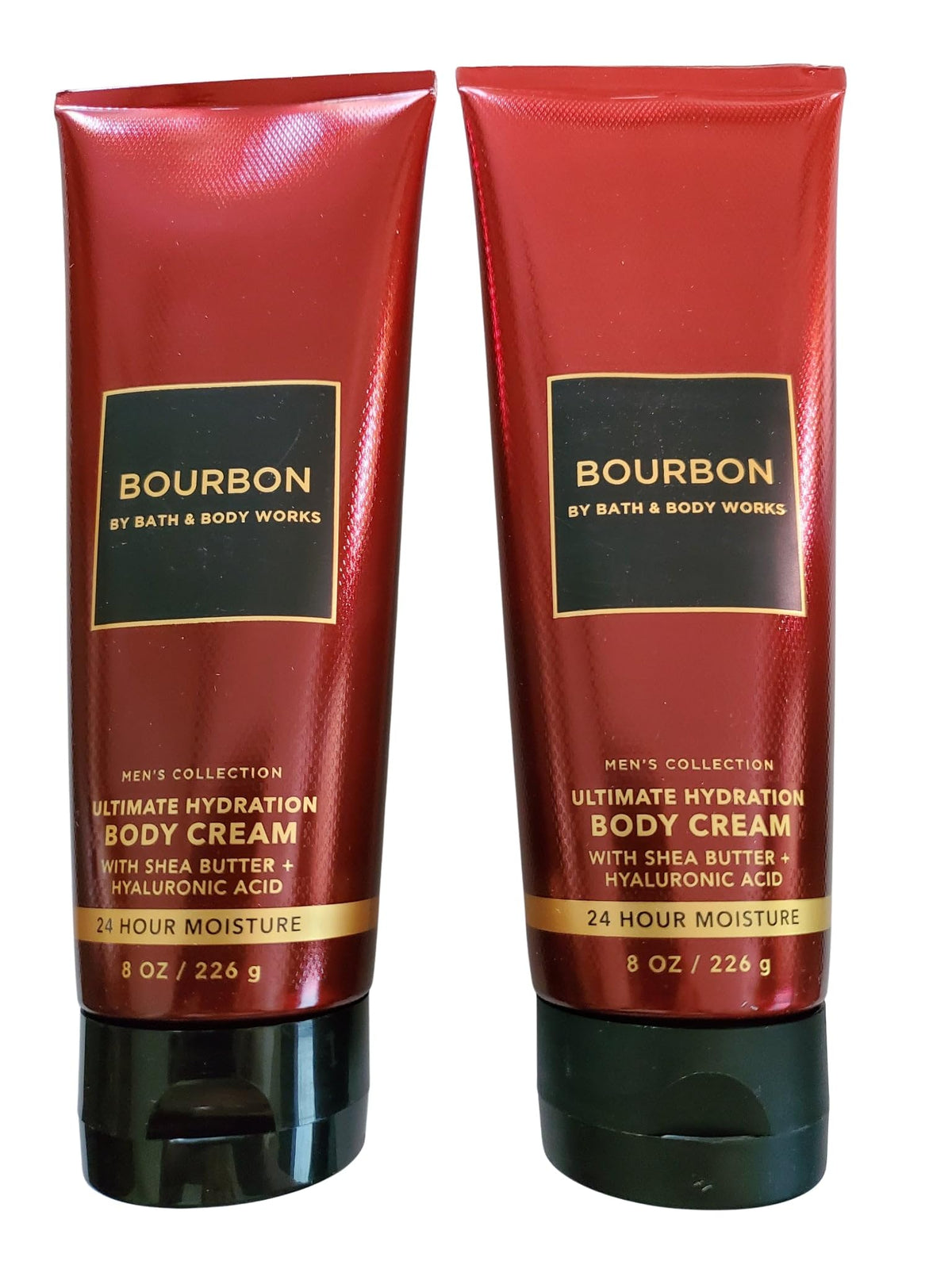 Bath & Body Works Men's Bourbon Ultimate Hydration Cream two 8-ounce jars for daily hydration.