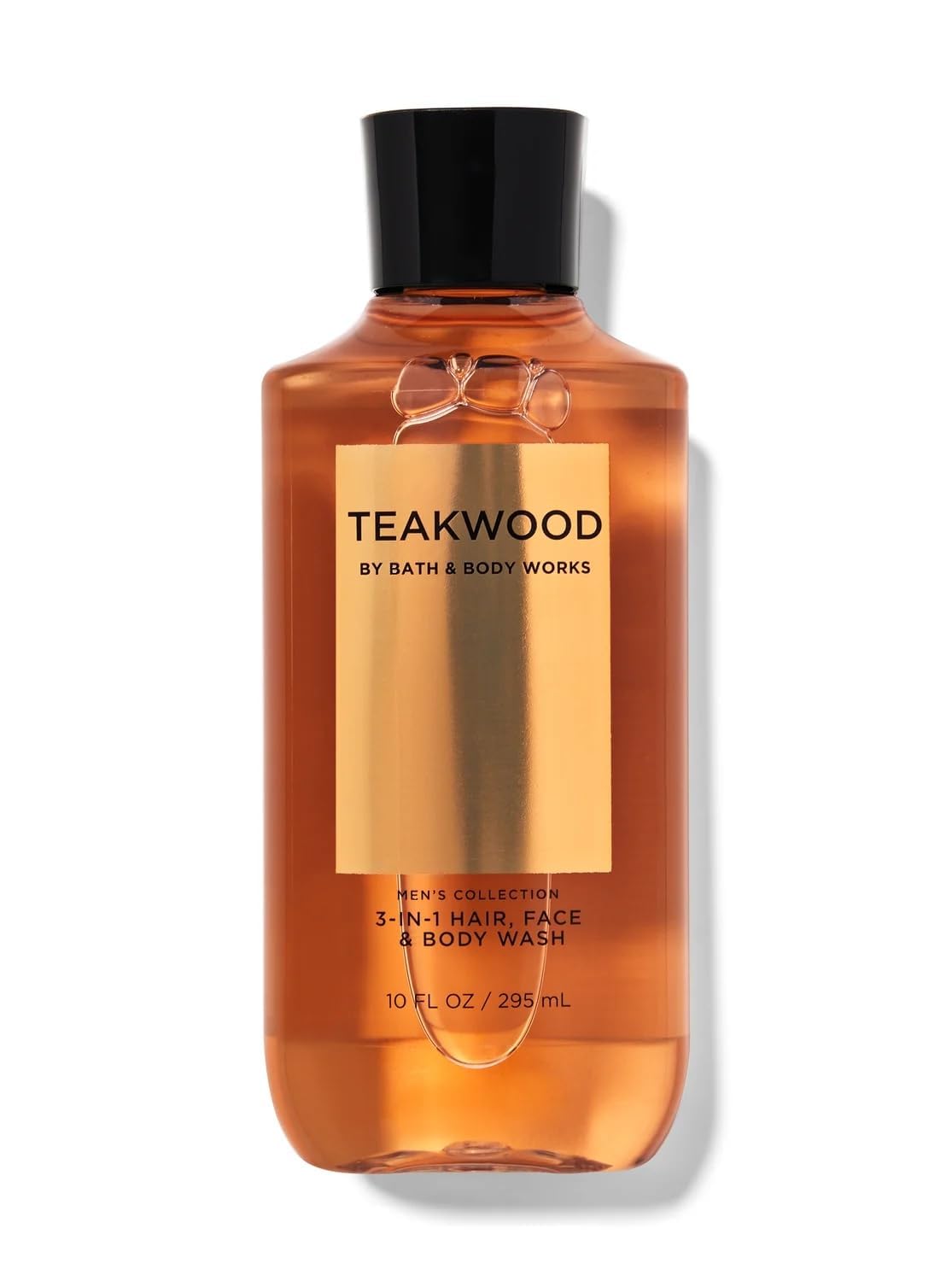Bath & Body Works Teakwood 2-en-1, espuma cremosa para piel y cabello suave.