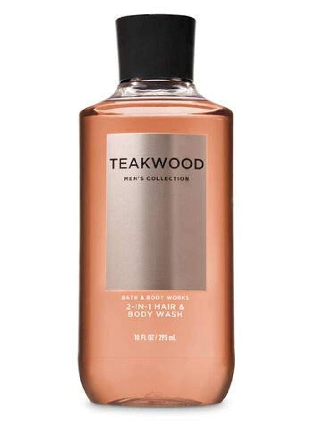 Bath & Body Works Teakwood 2-en-1, etiqueta principal, fragancia duradera para uso diario.