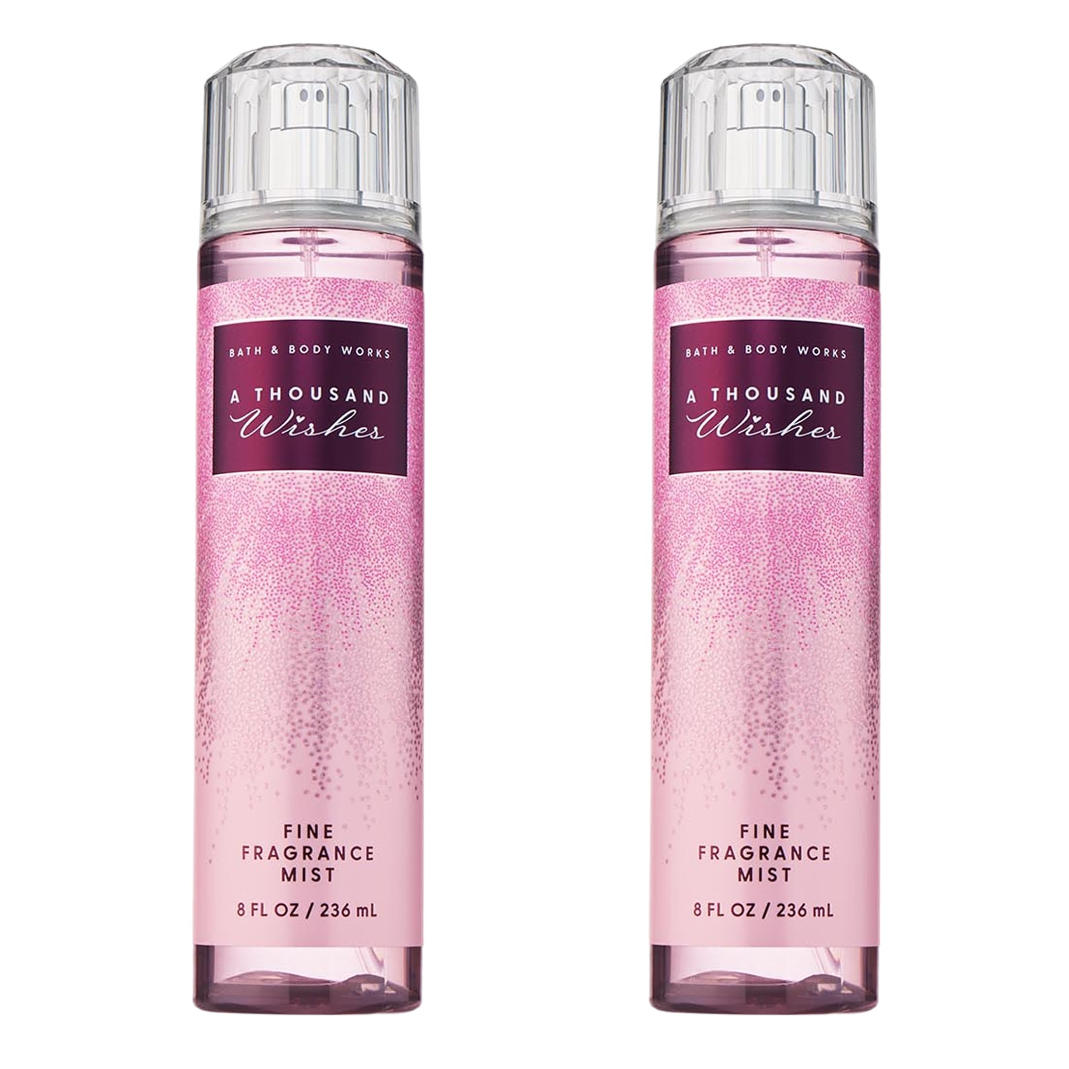 Bath & Body Works Thousand Wishes bottle pour showcases elegant design for everyday use.