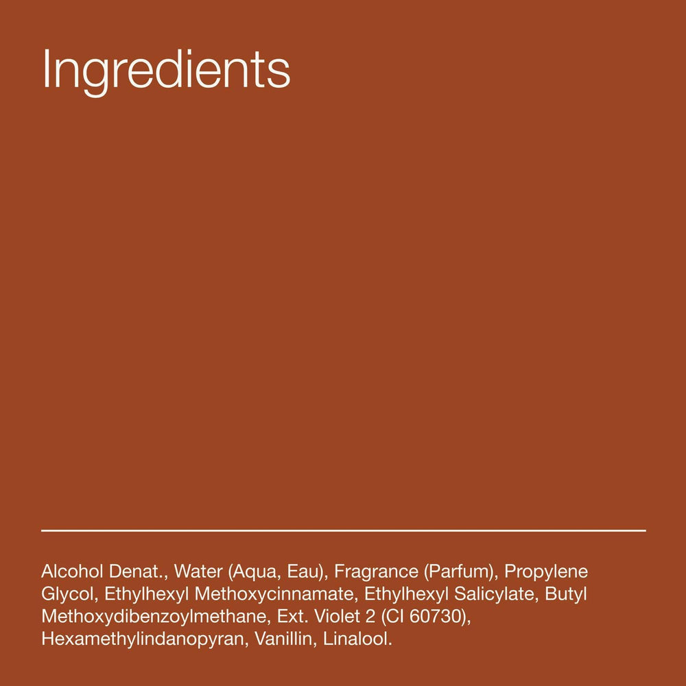 Ingredients badge emphasizes clean, vegan-friendly fragrance notes.