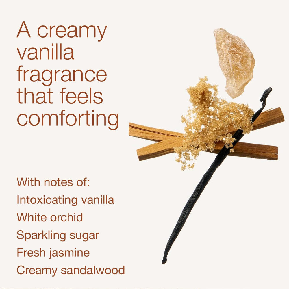 Apply Warm Vanilla Sugar mist on the wrist for quick touch-ups