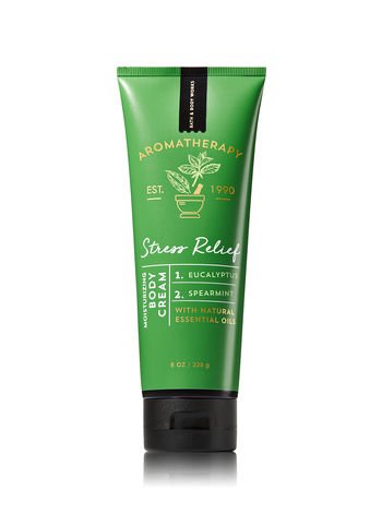 Bath & Body Works Aromatherapy Stress Relief duo display highlighting eucalyptus spearmint for daily self-care.