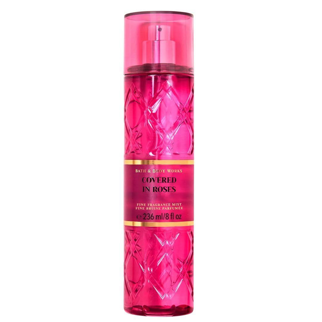 Bath and Body Works Covered In Roses bottle pour for daily floral fragrance