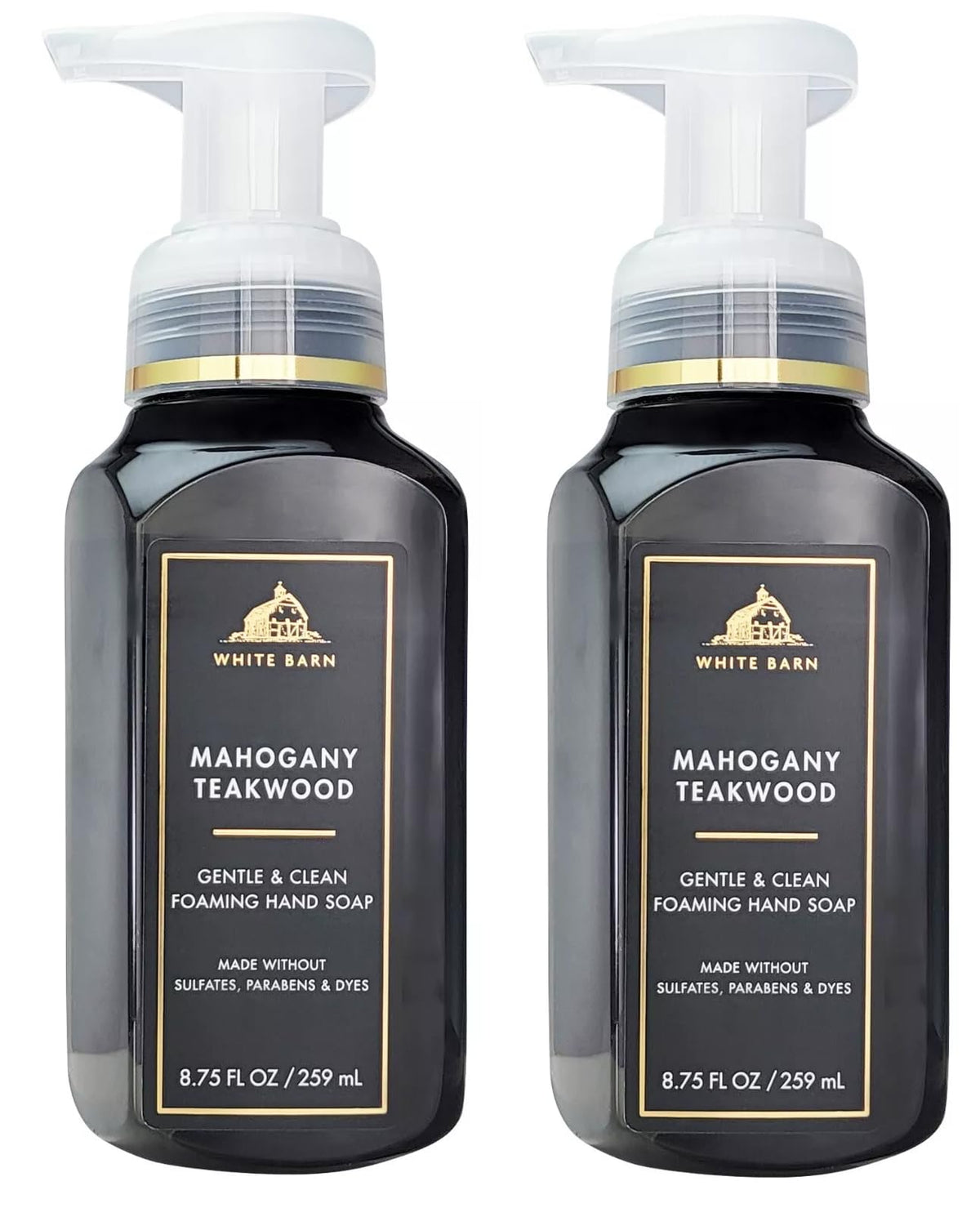 Bath & Body Works Gentle Foaming Hand Soap Mahogany Teakwoods bottle offers soft foam and light fragrance.