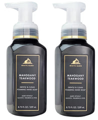 Bath & Body Works Gentle Foaming Hand Soap Mahogany Teakwoods bottle offers soft foam and light fragrance.