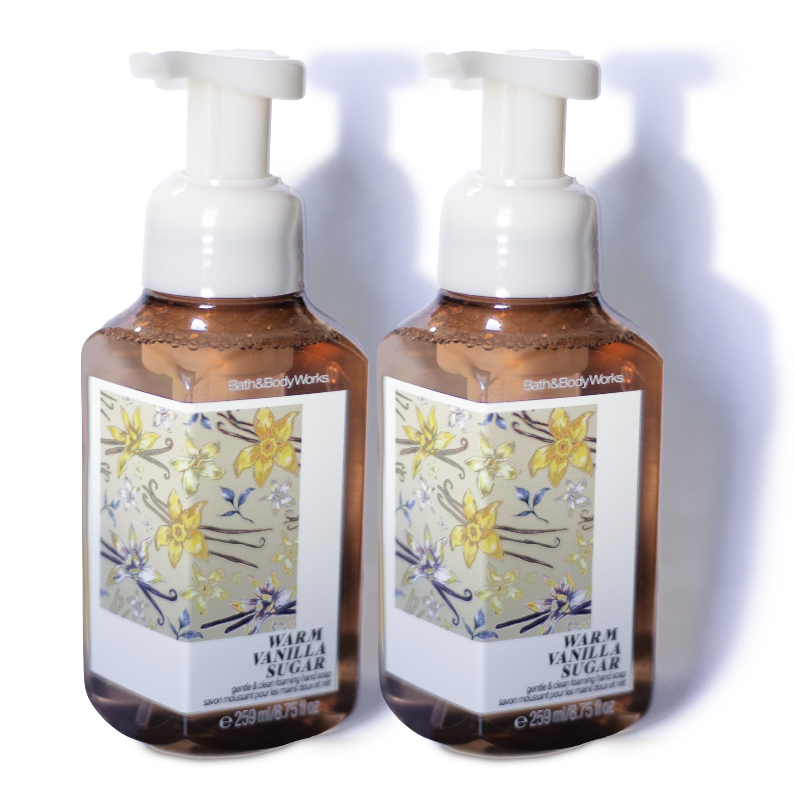 Bath & Body Works Jabón de manos espumoso suave en botella, aroma vainilla cálida para higiene diaria.