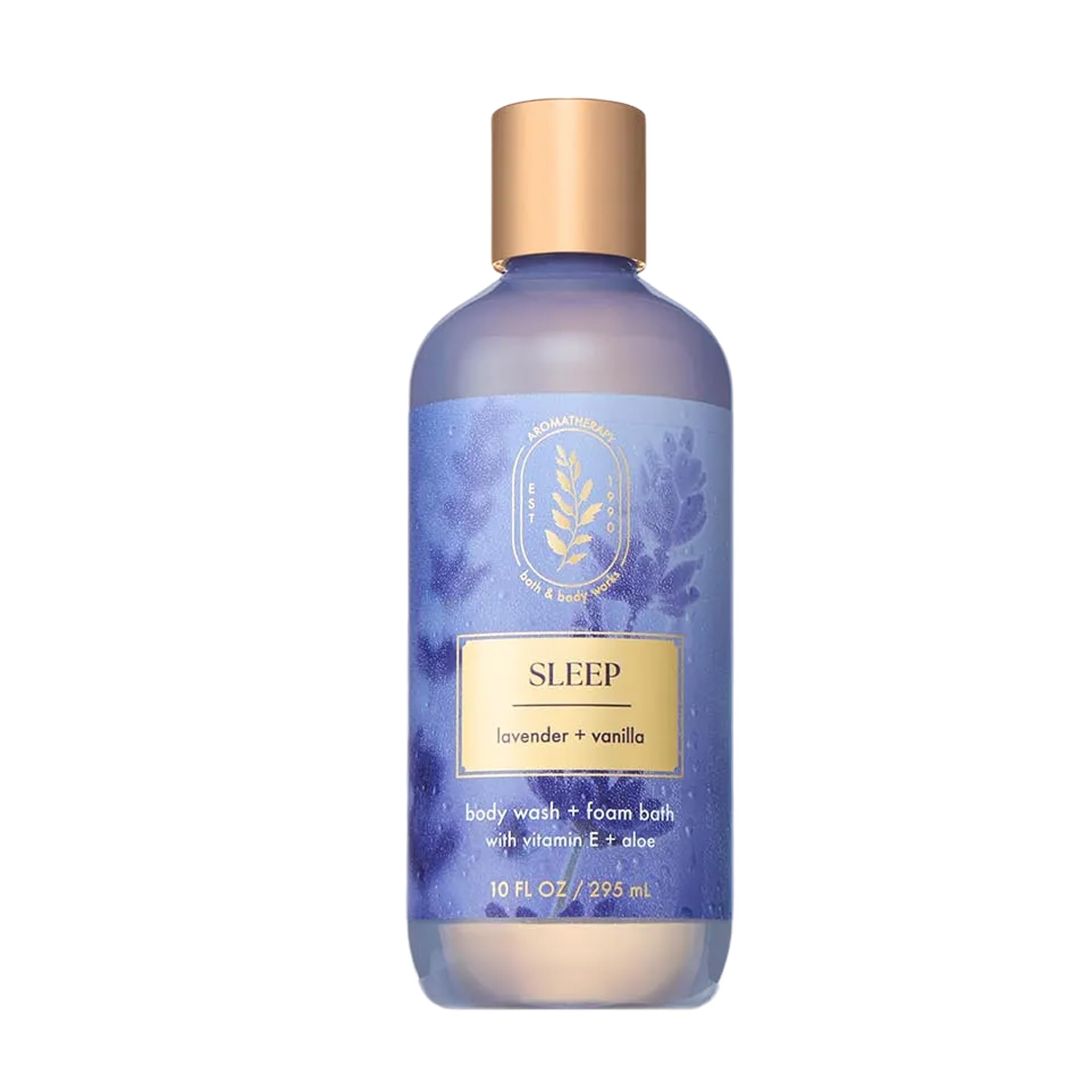 Bath & Body Works lavanda y vainilla: botella de gel de ducha para relajación diaria.