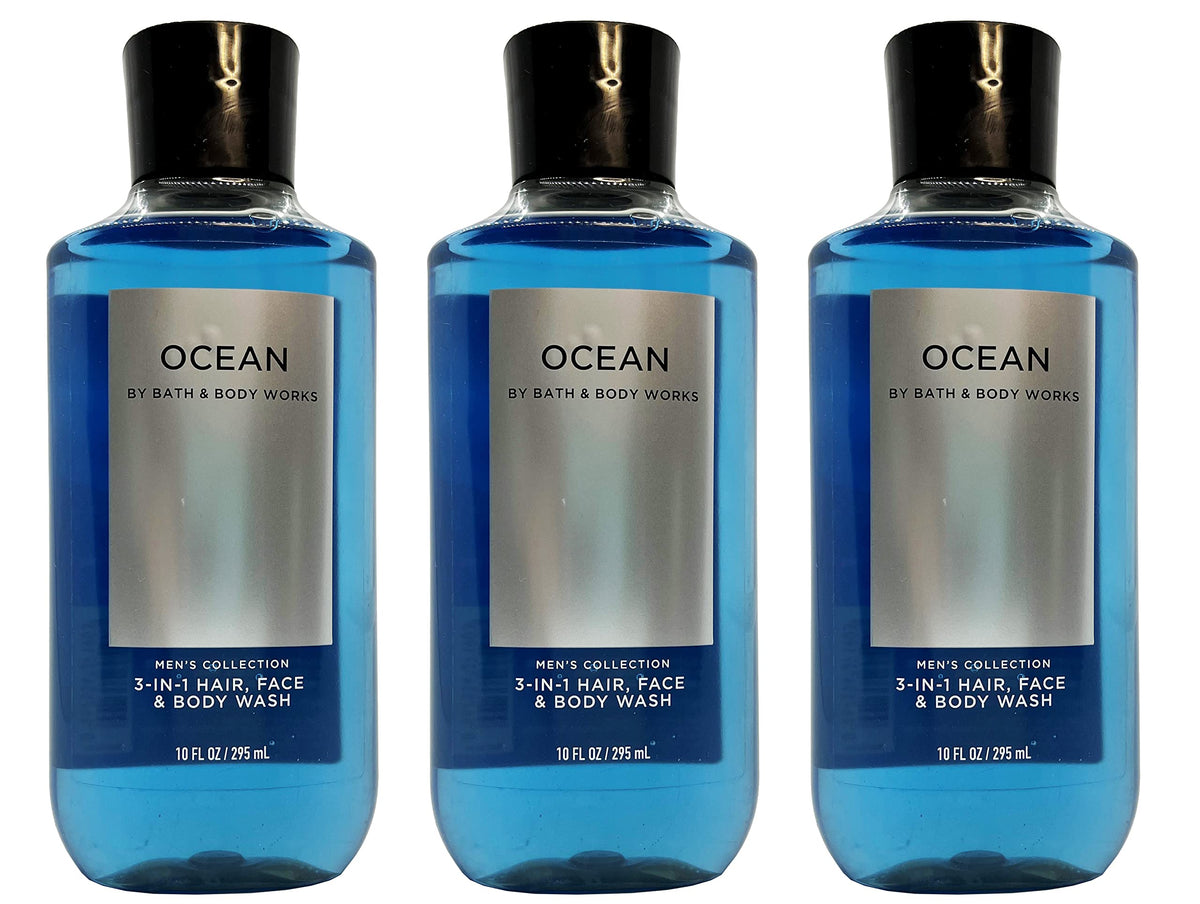 Bath & Body Works Ocean 3-in-1 wash bottle with coastal scent for daily refreshment.