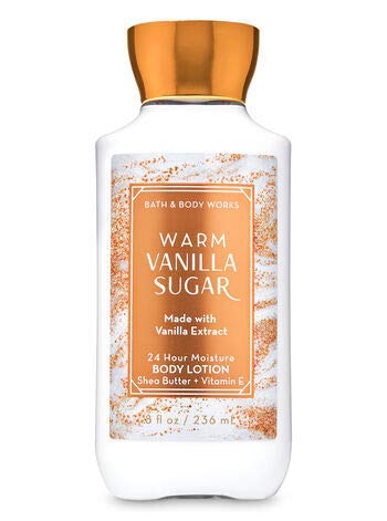 Bath & Body Works Warm Vanilla Sugar gift-ready set packaging with luxe bottle.