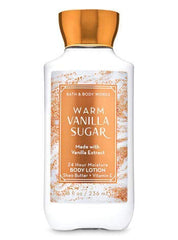 Bath & Body Works Warm Vanilla Sugar gift-ready set packaging with luxe bottle.