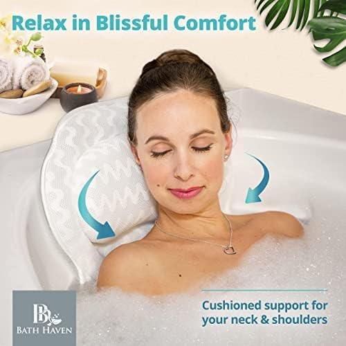 Bath Haven 17x17 inch pillow provides roomy comfort during baths.