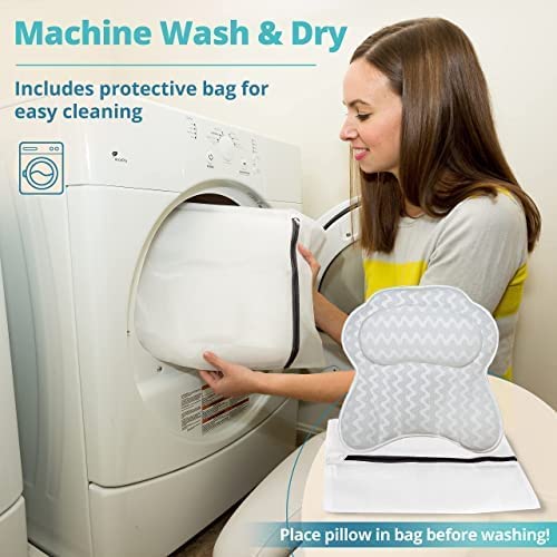 Bath Haven bath pillow is machine washable for easy cleaning.