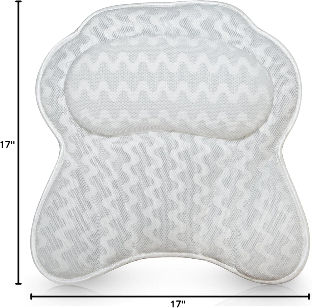 Bath Haven pillow padding cushions shoulders for relaxed soaking.