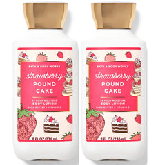 Bath & Body Works Pastel de Fresa, botella de loción, hidratación diaria para la piel