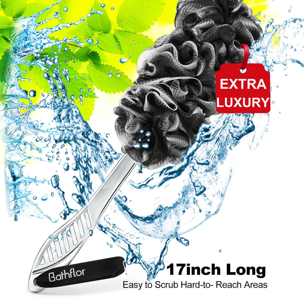 Bathflor charcoal loofah for oil-control and cleansing