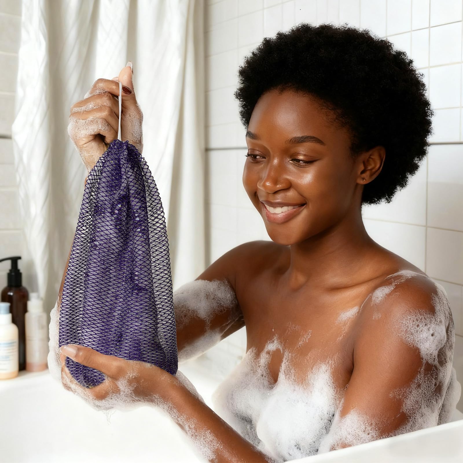Bathway esponja de red africana con bolsa de almacenamiento incluida