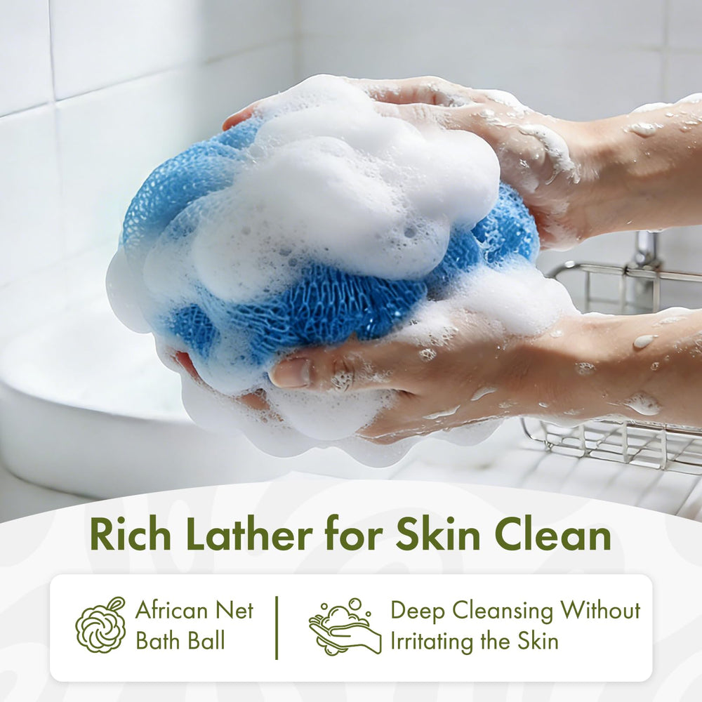 Bathway esponja lufa texturada con malla densa para espuma abundante.