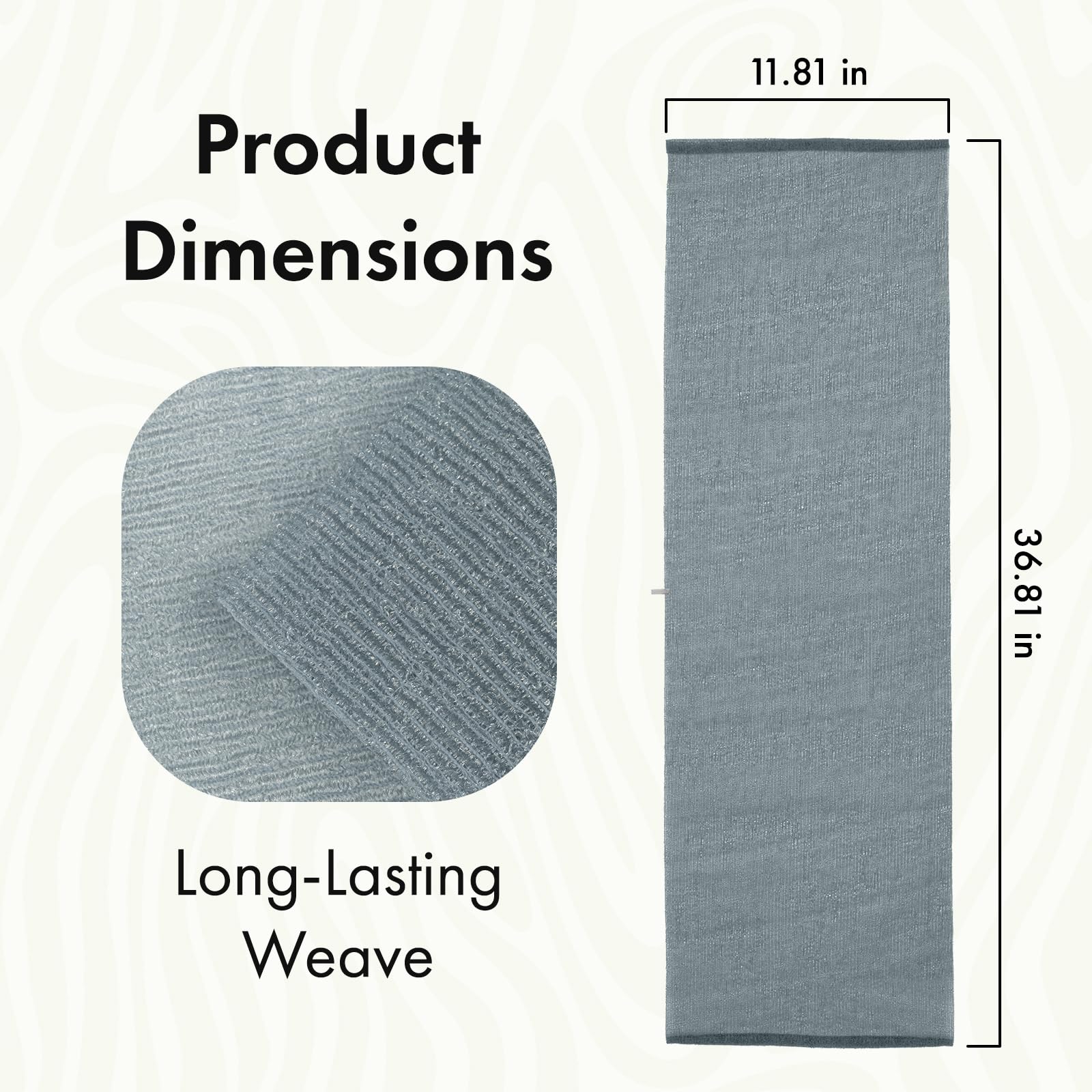 Bathway Exfoliating Washcloth full-body coverage helps reach every area easily.