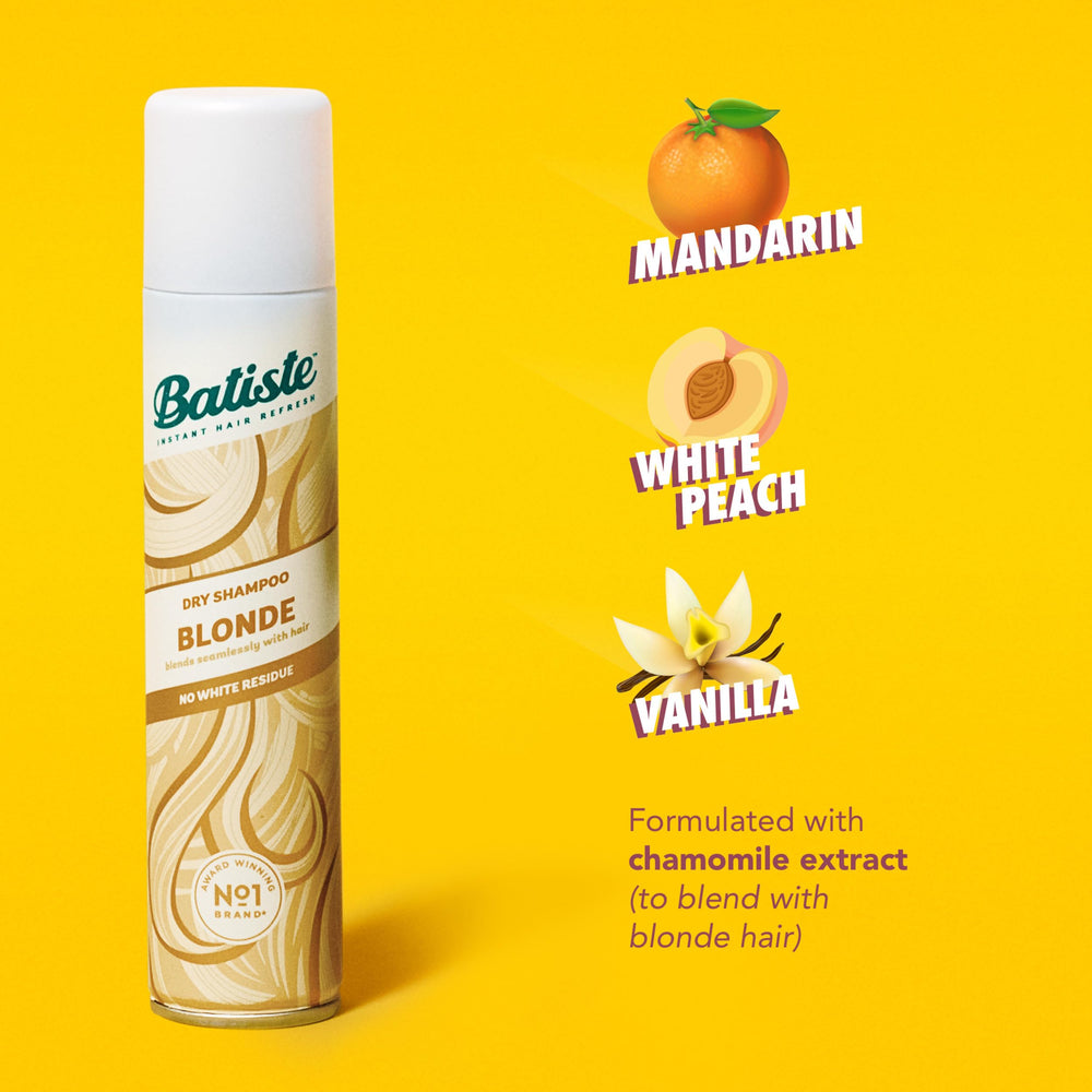 Batiste Rubio Champú Seco se masajea con dedos para distribuir.
