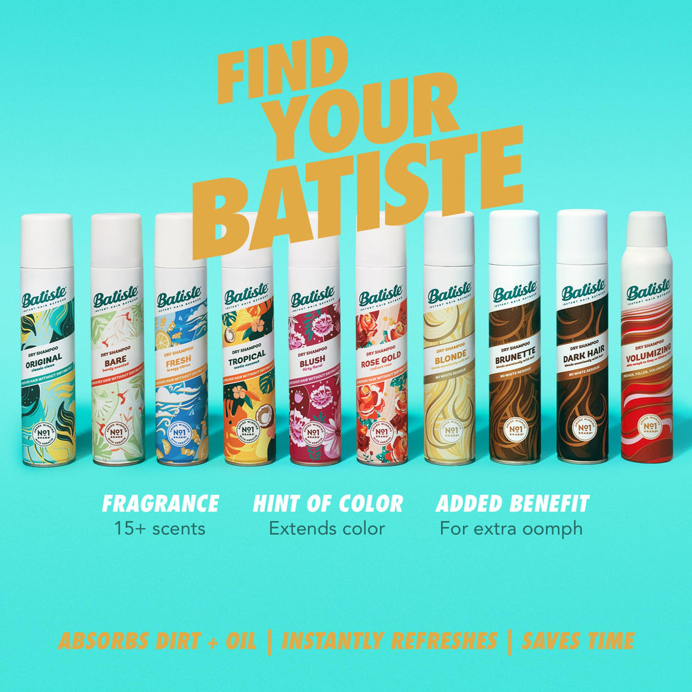 Batiste Rubio Champú Seco añade textura y volumen al cabello rubio.