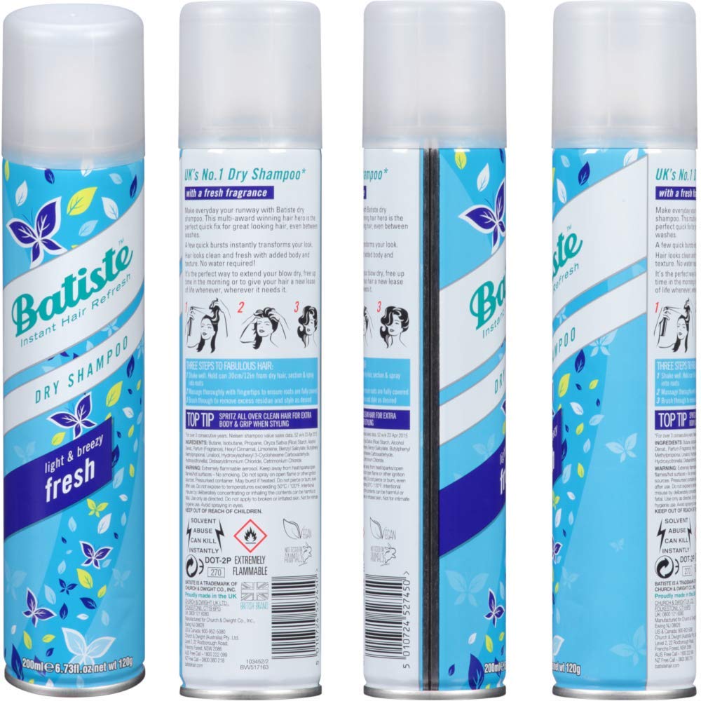 Batiste Champú en Seco Fresh: conjunto de 3 para uso continuo