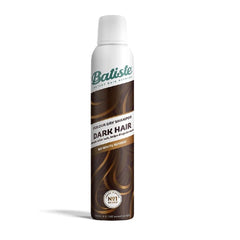 Batiste Champú Seco Plus para cabello marrón oscuro, botella visible, refresca entre lavados.