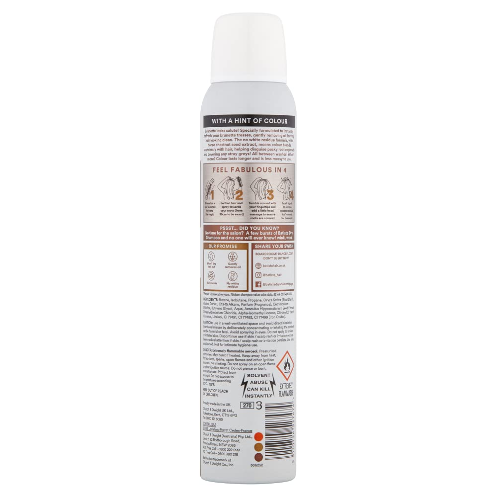 Batiste Champú Seco Plus, nebulización suave, aporta frescura sin agua.