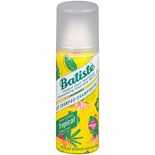 Batiste Champú Seco Tropical, pulverizador en acción, refresca al instante.