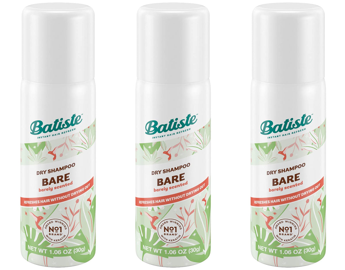 Batiste Bare Mini champú seco para viaje, refresca entre lavados sin agua