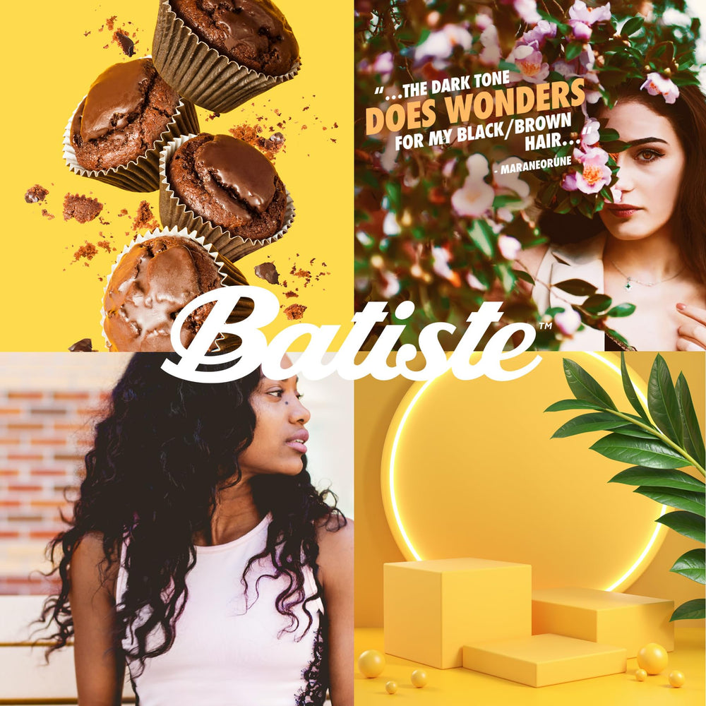 Batiste Dark Dry Shampoo travel-pack shown for on-the-go refreshing.