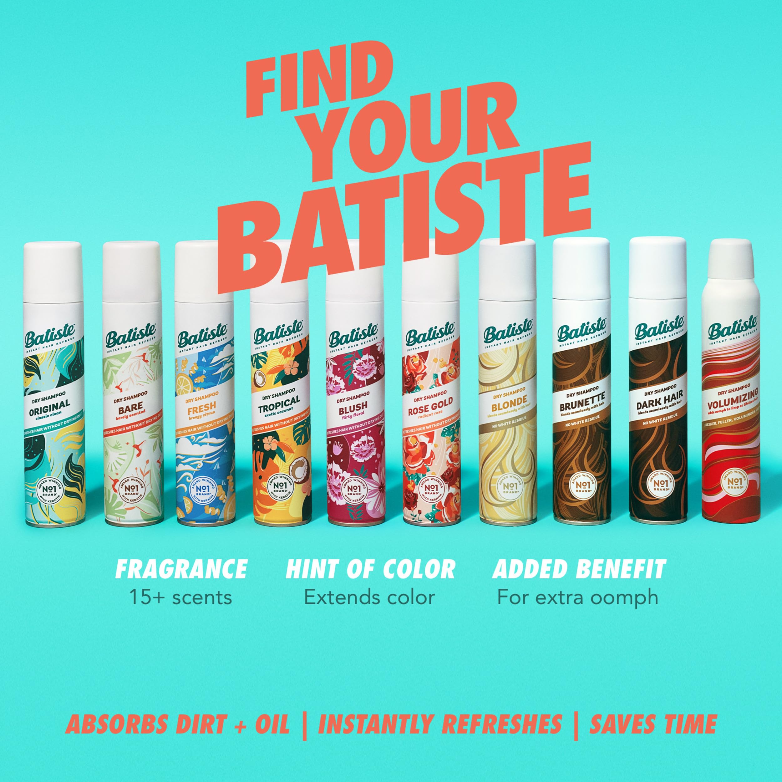 Batiste champú seco Bare, aplicación fácil para ahorro de tiempo.