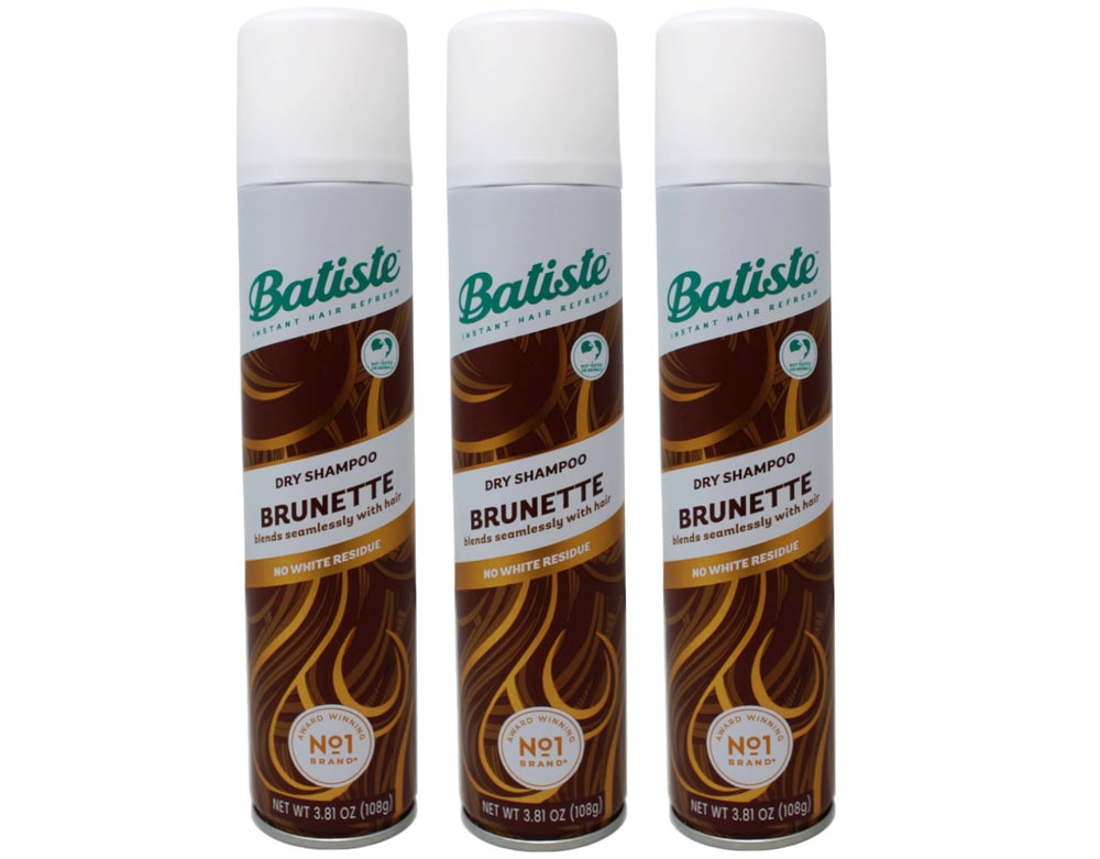 Batiste Dry Shampoo Brunette bottle for quick root refresh and volume.