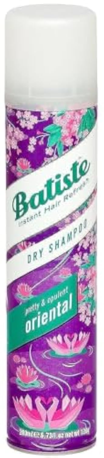 Batiste dry shampoo Oriental Floral Design refreshes roots with a luxurious floral scent.