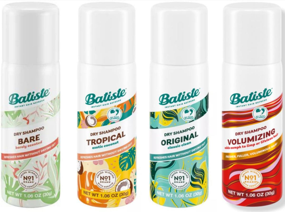 Batiste Mini Kit: conjunto compacto de 4 aerosoles para refrescar el cabello sobre la marcha