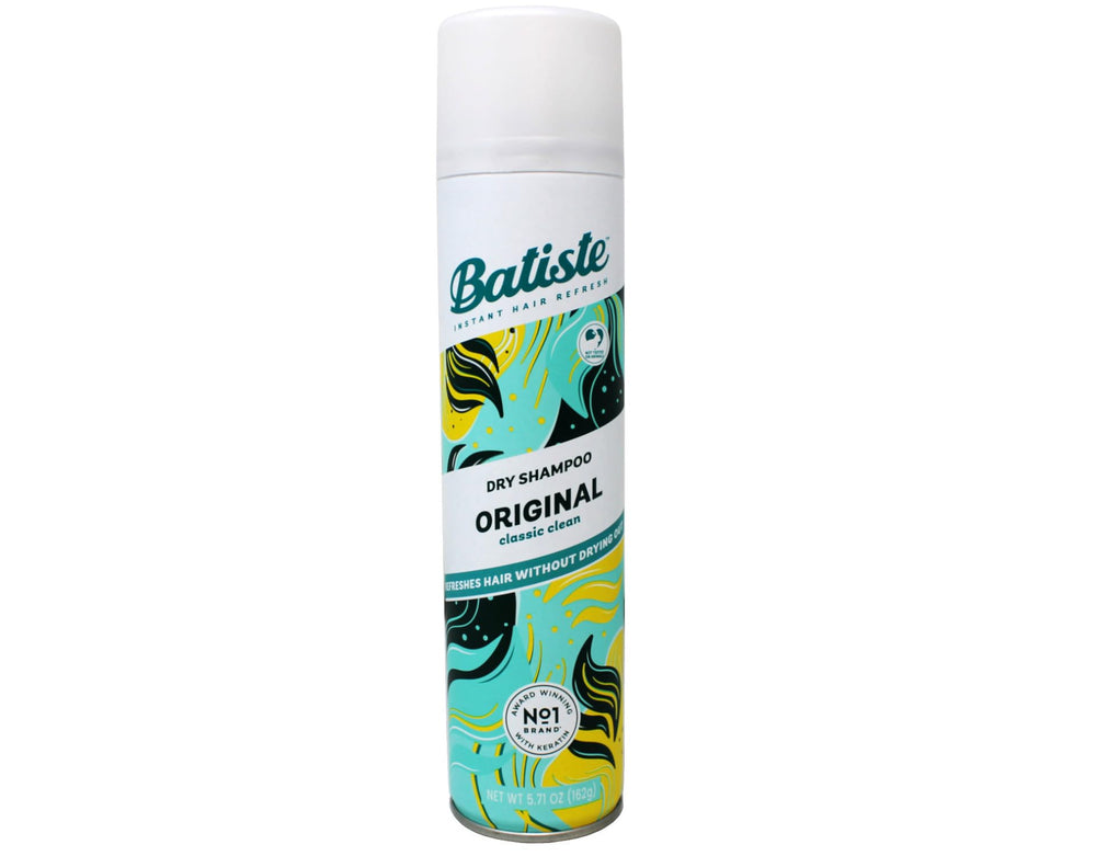 Botella de Batiste Original Champú Seco, listo para uso rápido y cómodo.